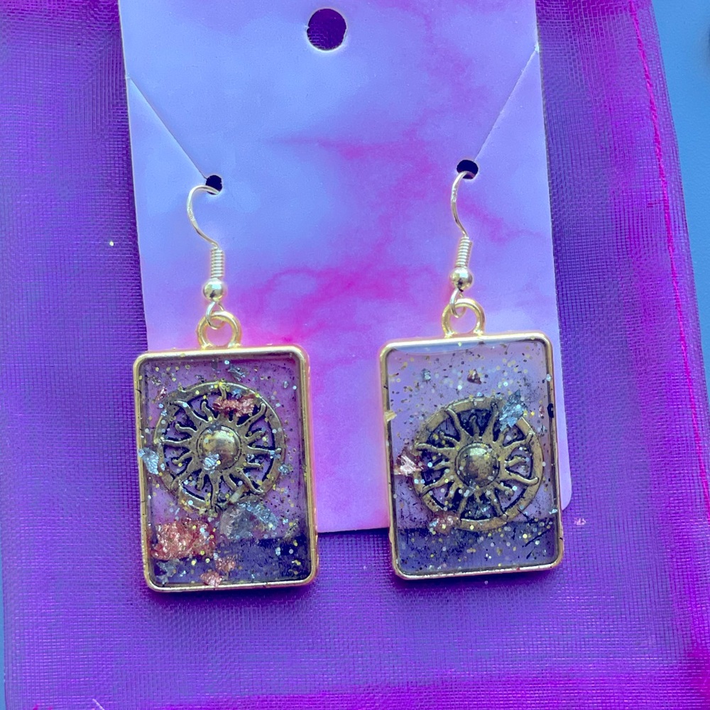 Handmade Celestial Resin Earrings!